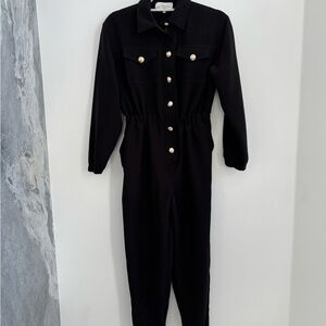 L'Academie Black Jumpsuit with Gold Buttons